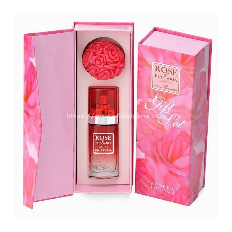 Accommodatie roterend bijnaam gift box, rose perfume, rose of bulgaria